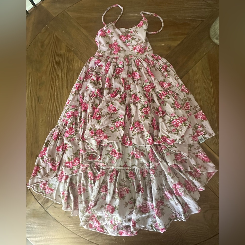 Elegant Pink Floral Kids Dress